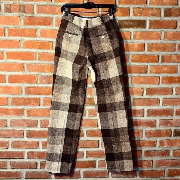 Acne Studios Wool Checkered Trousers Brown and Cream Sz 32 - Picture 6 of 11